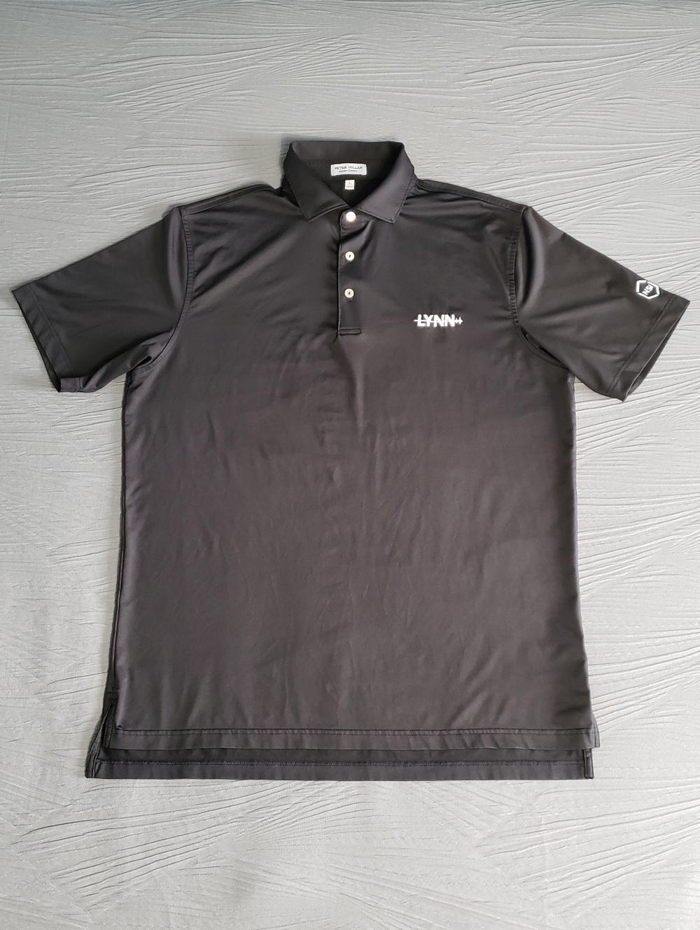 NWOT! PETER MILLAR Men's Summer Comfort Company Logo Golf Polo Shirt (L) Black